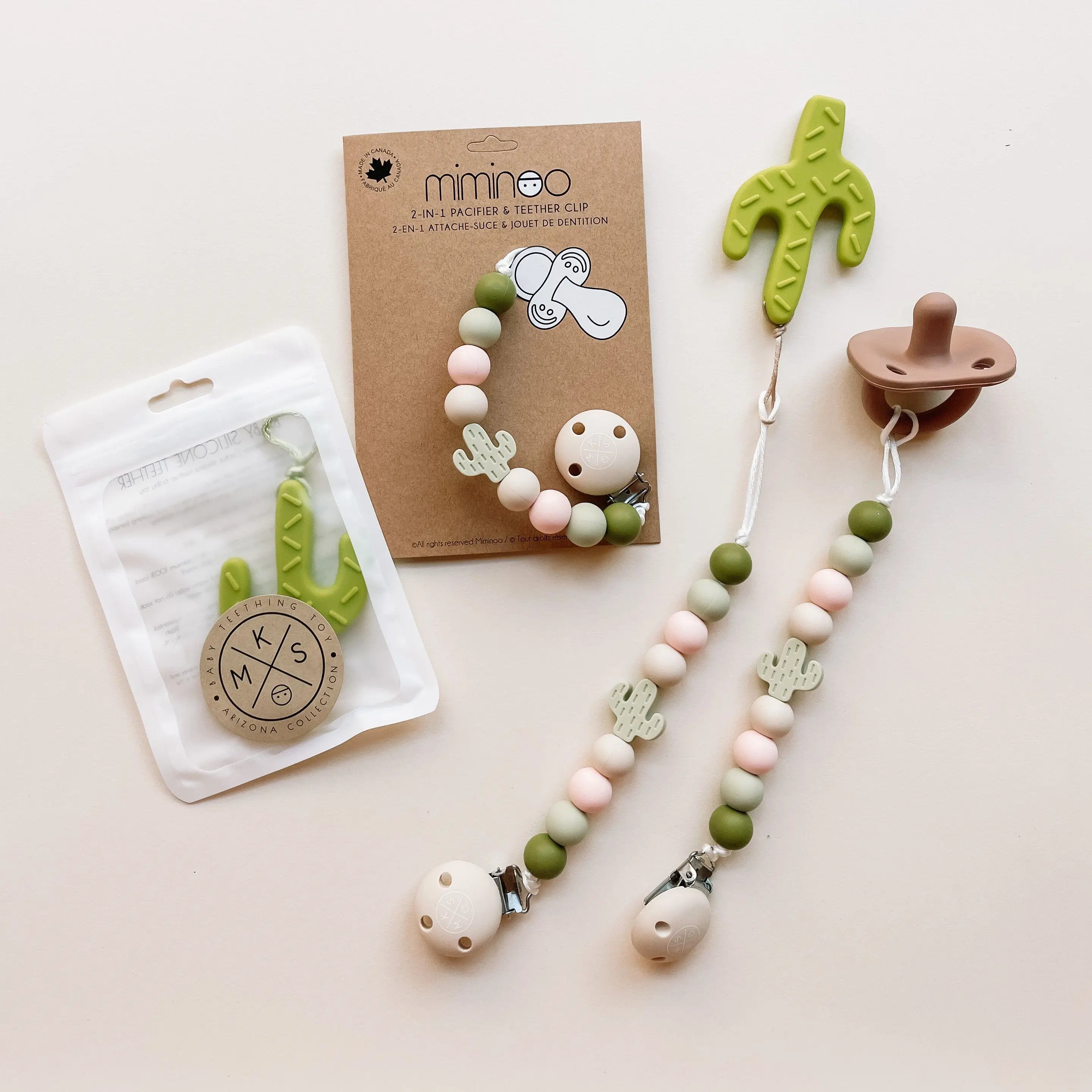 Pacifier clip & Teether Holder Cactus - MKS Miminoo