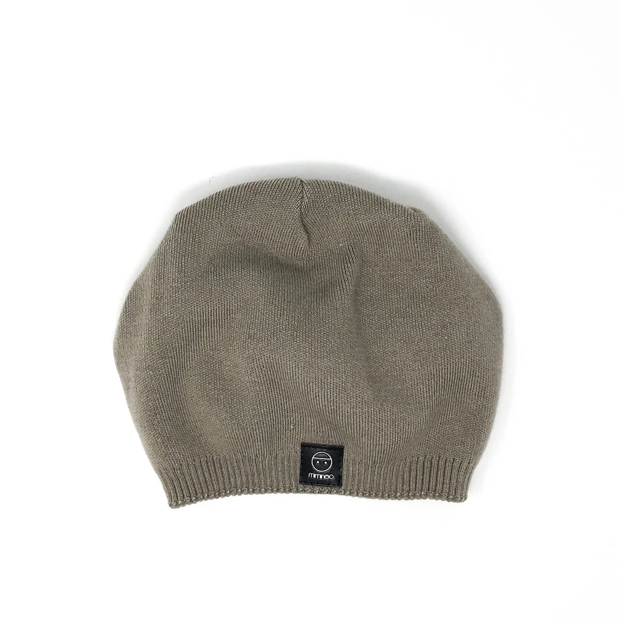 Sand Angora Slouchy Beanie with Large Snap On Pom Pom - MKS Miminoo