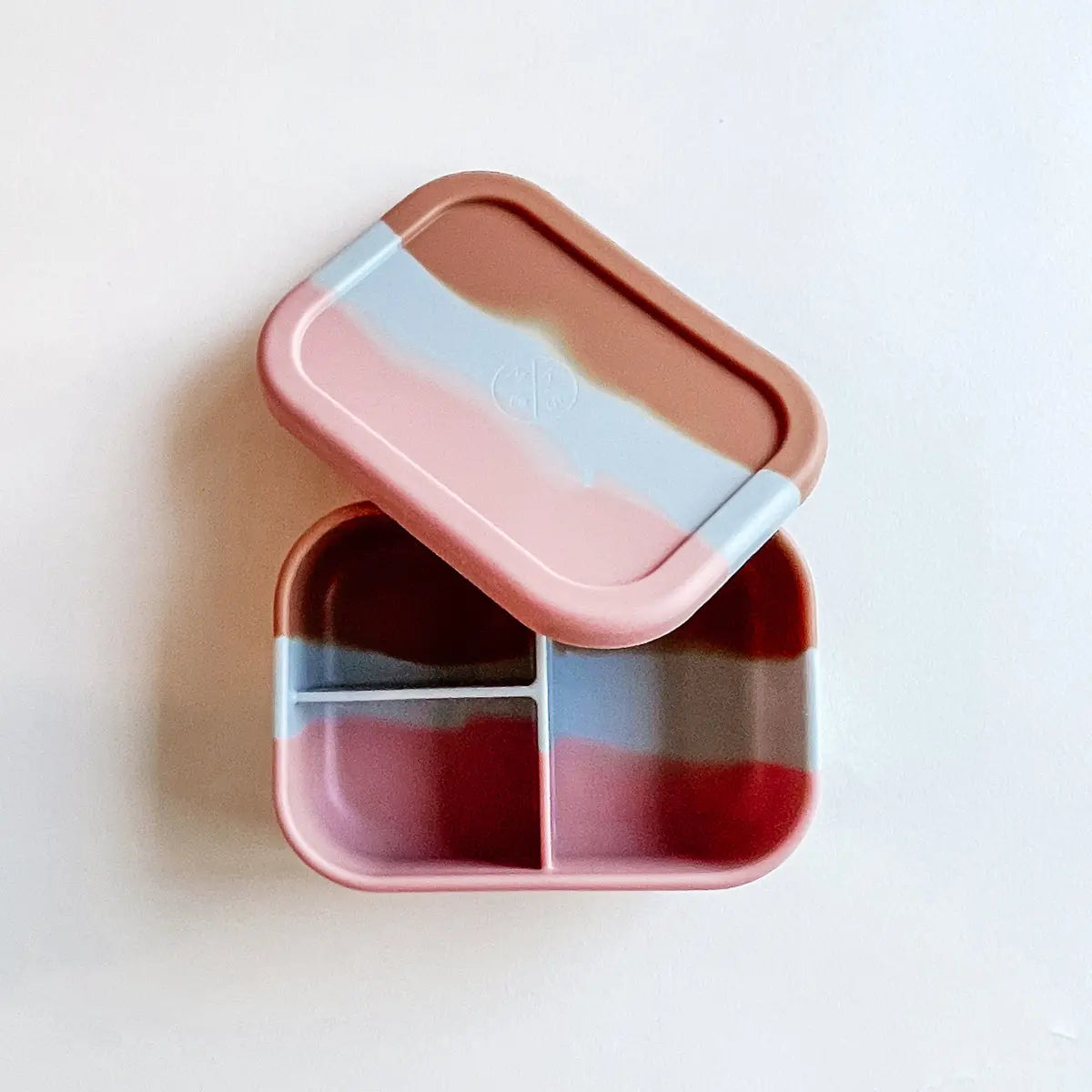 Silicone Bento Lunch & Snack Box for kids & adults Marble Terracotta "Sedona" - MKS Miminoo