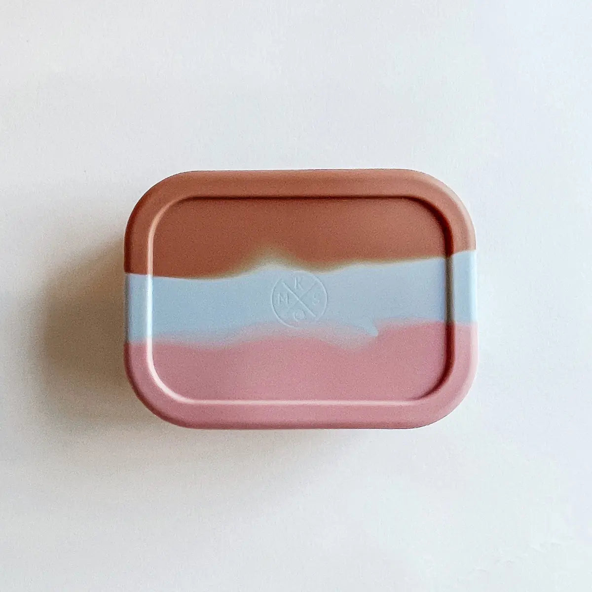 Silicone Bento Lunch & Snack Box for kids & adults Marble Terracotta "Sedona" - MKS Miminoo