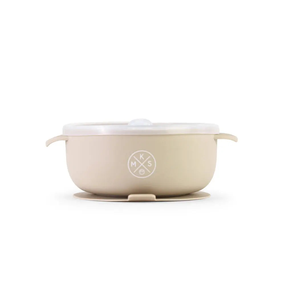 Silicone Bowl with lid - Beige - MKS Miminoo