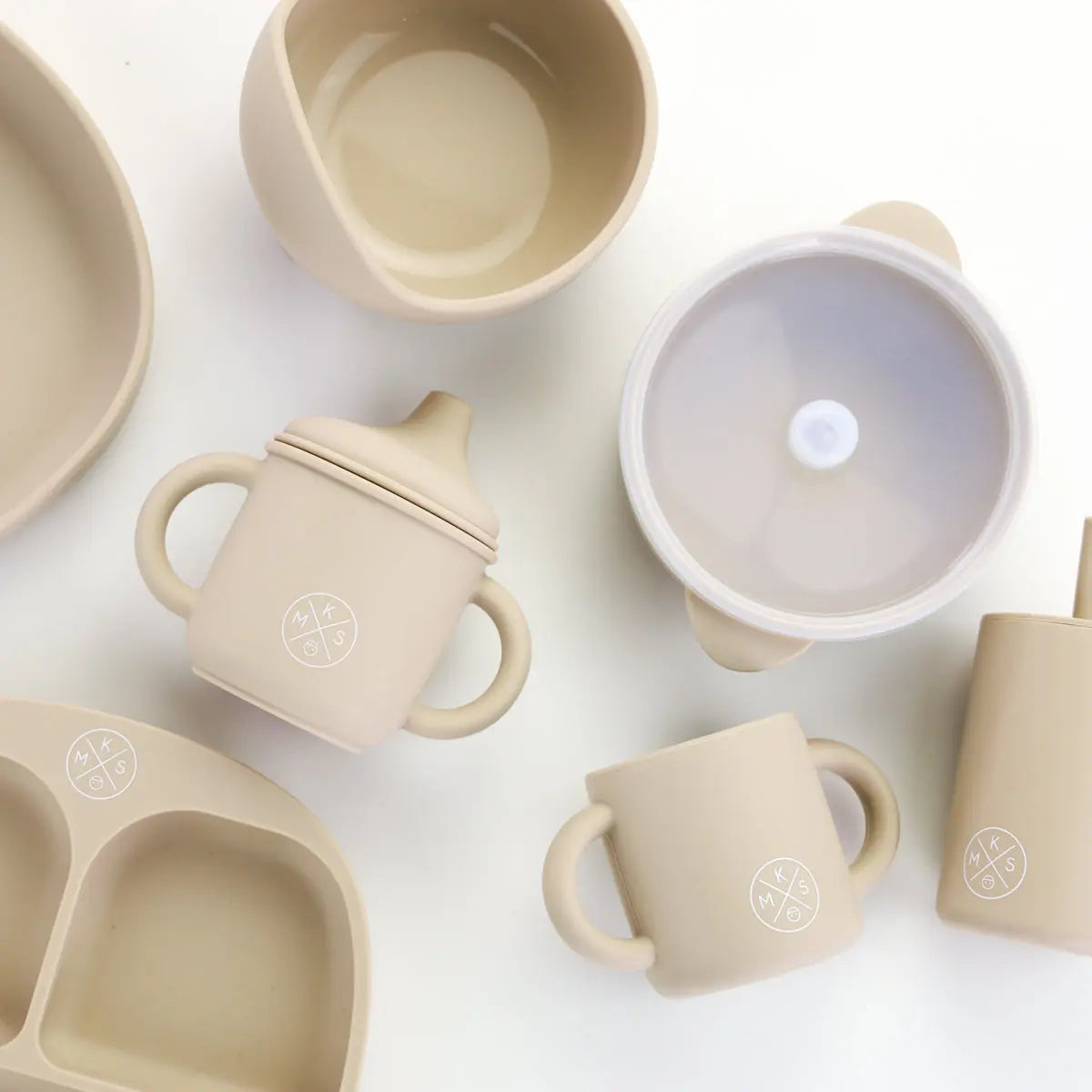 Silicone Bowl with lid - Beige - MKS Miminoo