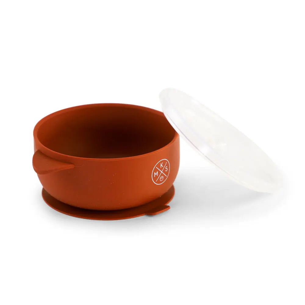 Silicone Bowl with lid - Brick - MKS Miminoo
