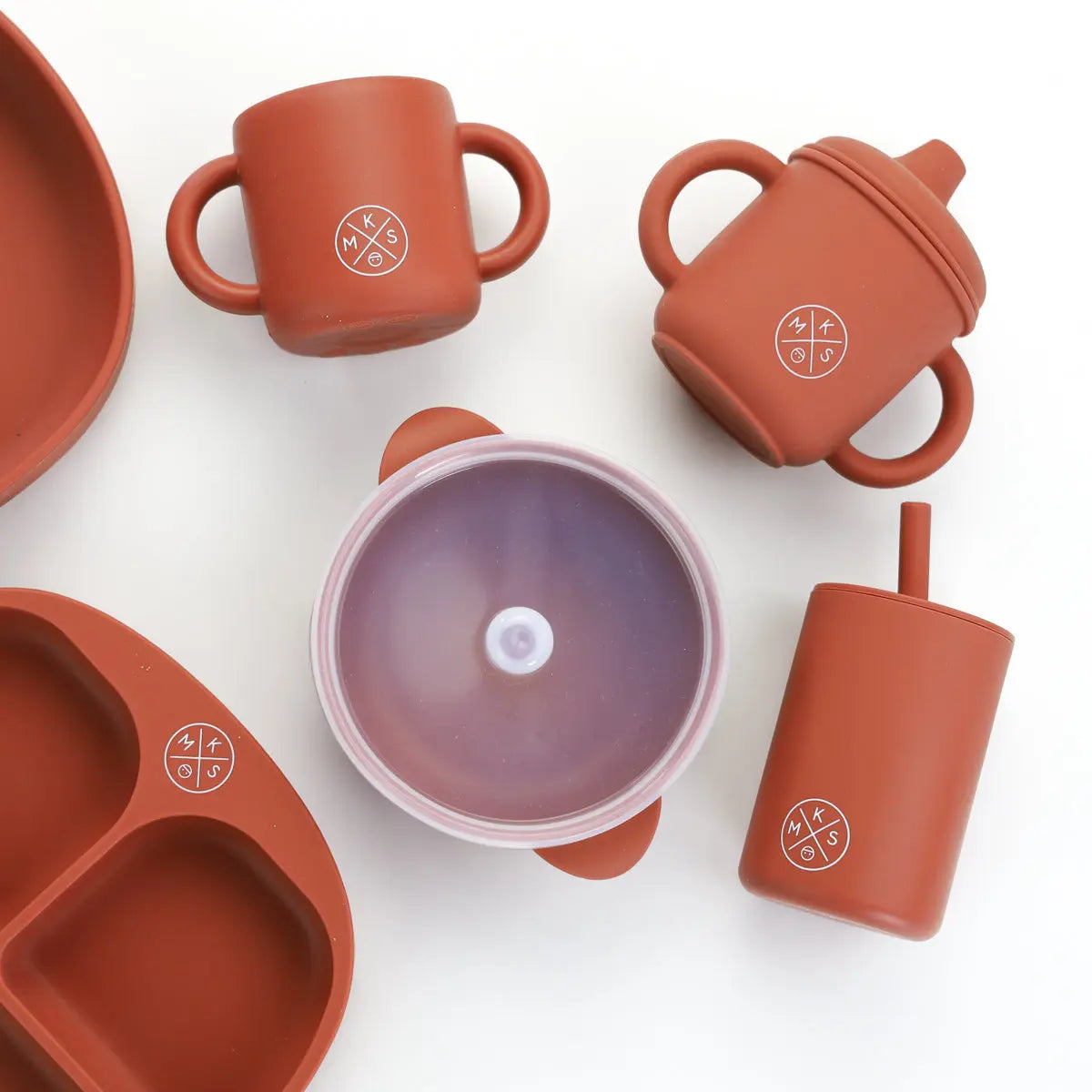 Silicone Bowl with lid - Brick - MKS Miminoo