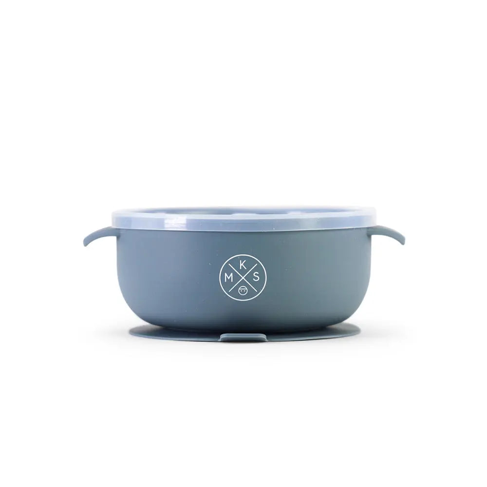 Silicone Bowl with lid - Charcoal - MKS Miminoo