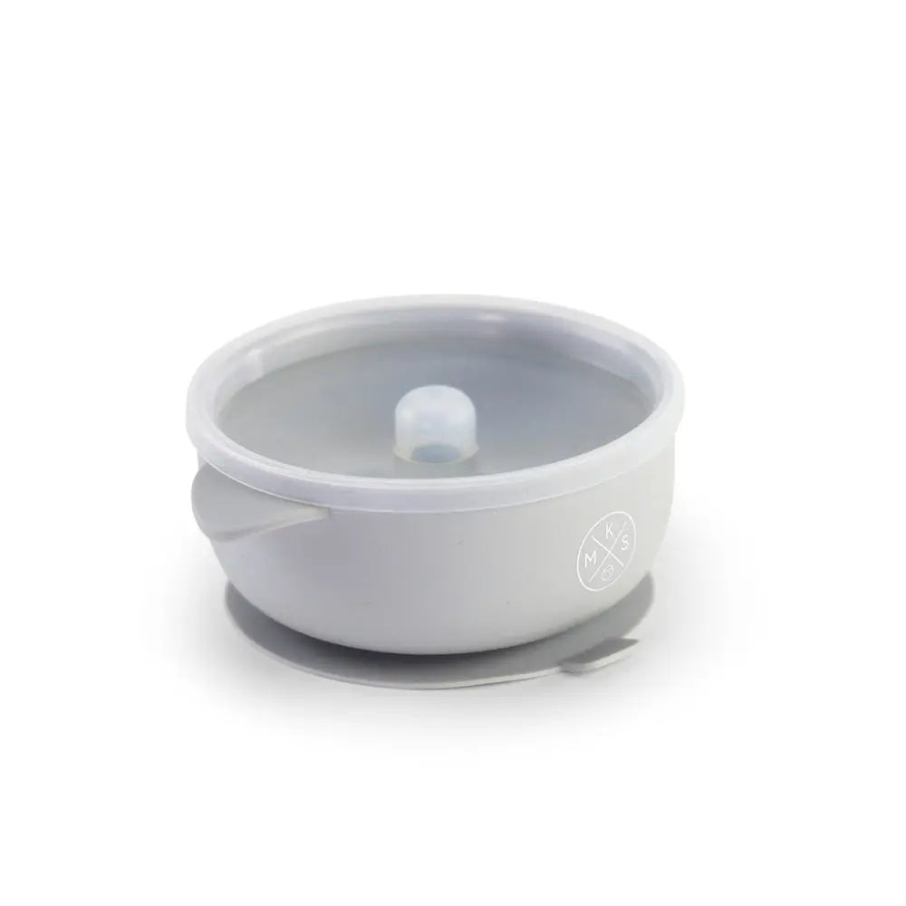 Silicone Bowl with lid - Light grey - MKS Miminoo