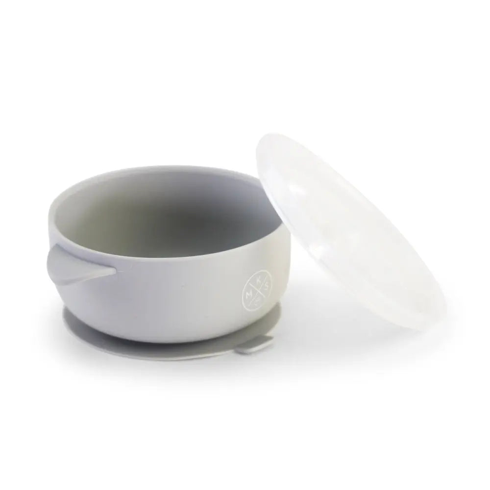 Silicone Bowl with lid - Light grey - MKS Miminoo