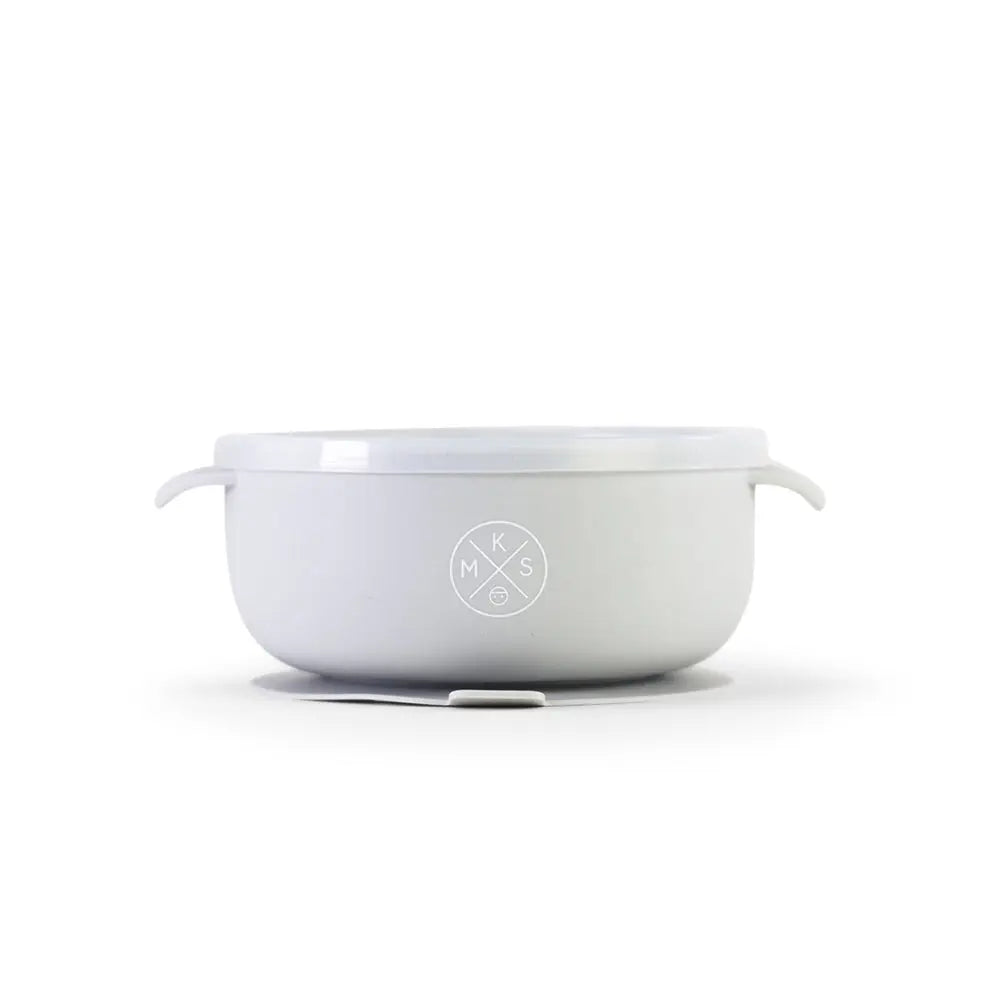 Silicone Bowl with lid - Light grey - MKS Miminoo