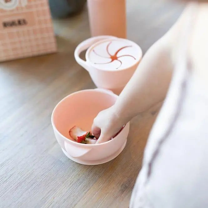 Silicone Bowl with lid - Light grey - MKS Miminoo