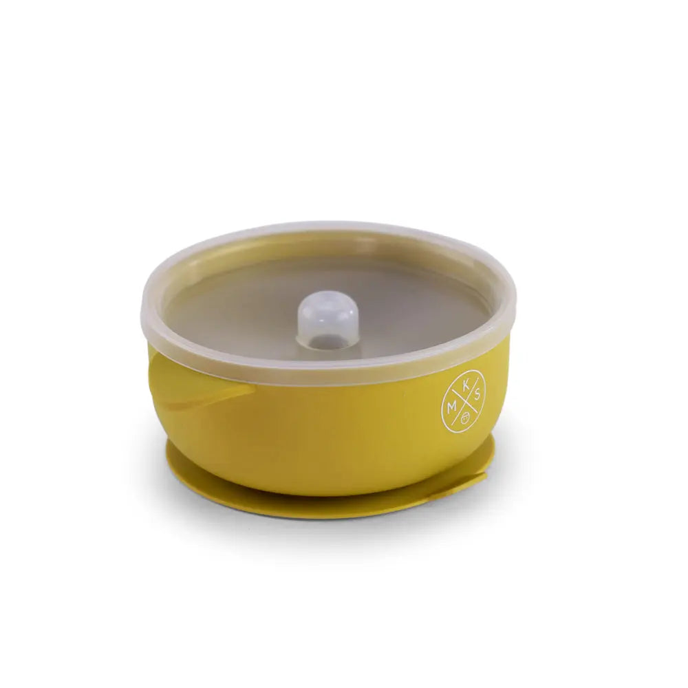 Silicone Bowl with lid - Mustard - MKS Miminoo