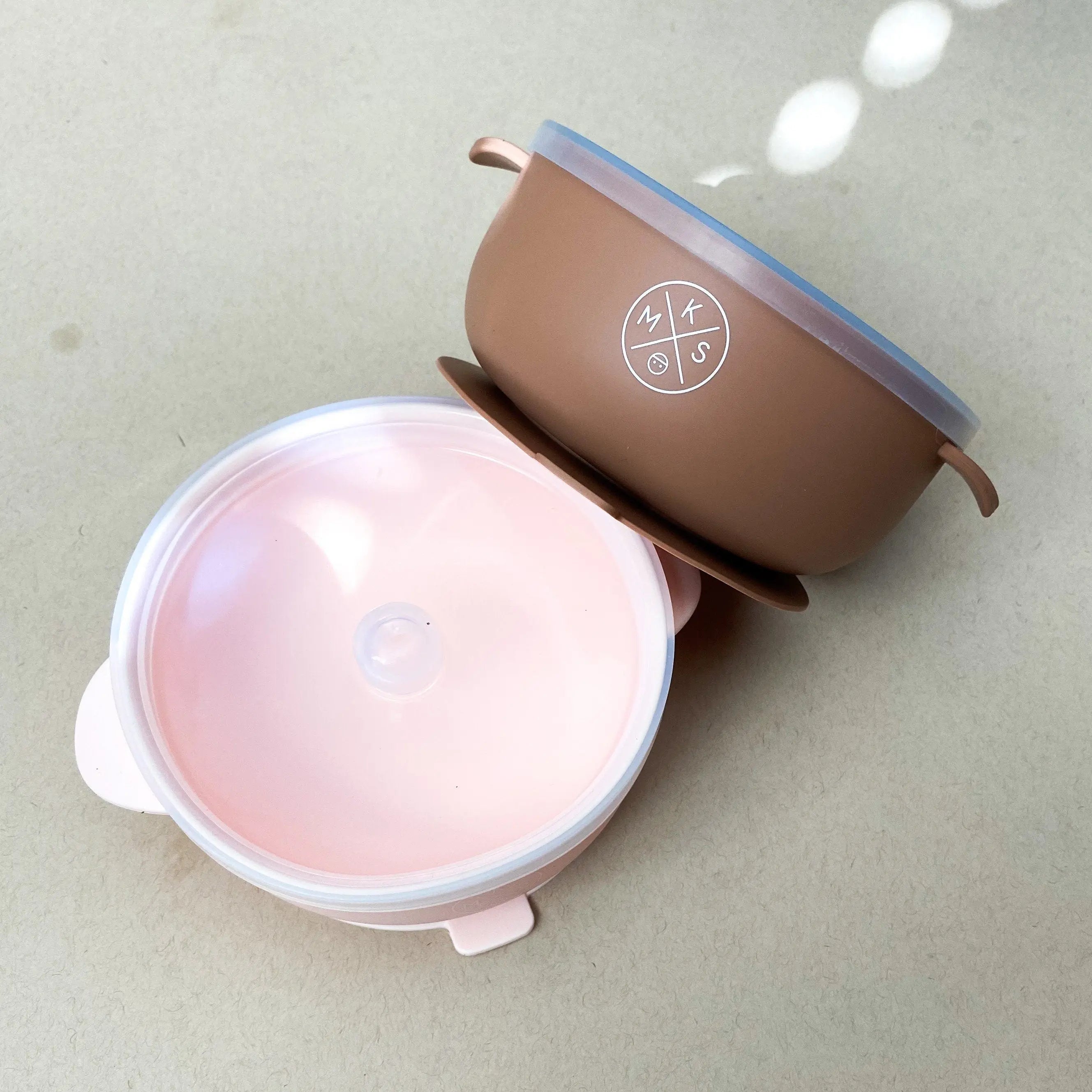 Silicone Bowl with lid - Soft Pink - MKS Miminoo