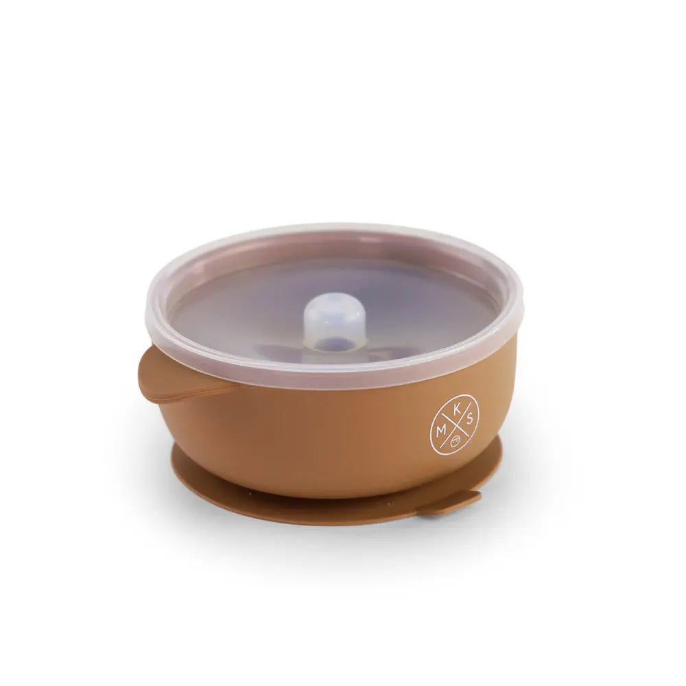 Silicone Bowl with lid - Taupe - MKS Miminoo