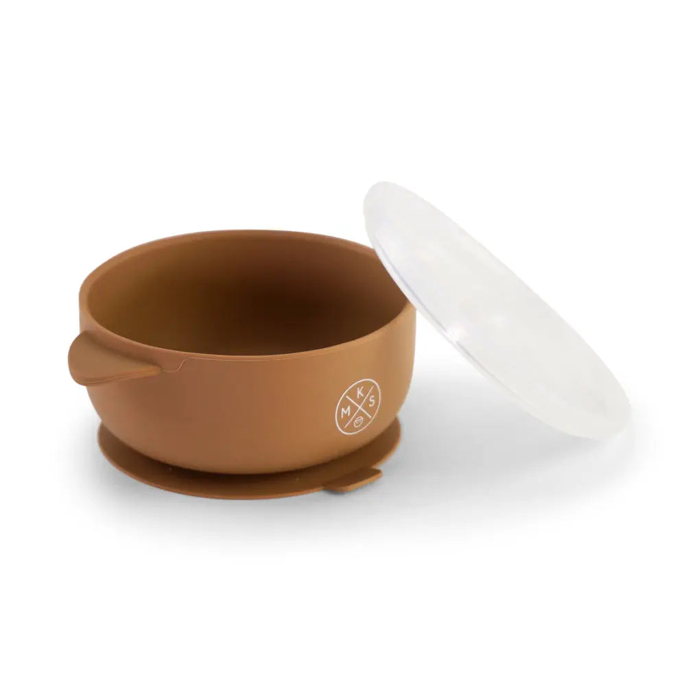 Silicone Bowl with lid - Taupe - MKS Miminoo