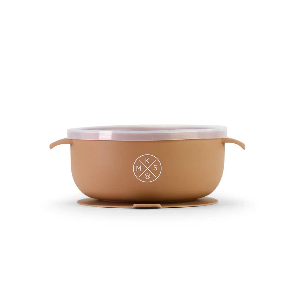 Silicone Bowl with lid - Taupe - MKS Miminoo