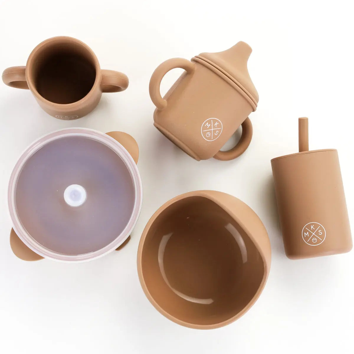 Silicone Bowl with lid - Taupe - MKS Miminoo