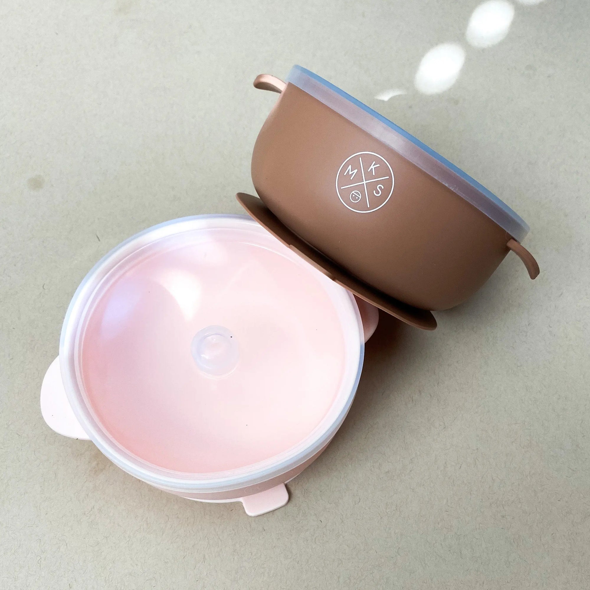 Silicone Bowl with lid - Taupe - MKS Miminoo