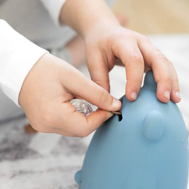 Silicone Piggy Bank Bear Blue - MKS Miminoo