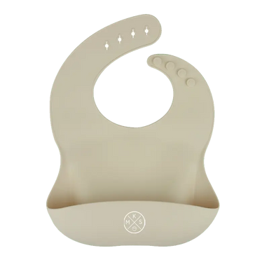 Silicone Pocket Bib in Beige A BIB by MKS Unbreakable, durable and low maintenance dinnerware by MKS Distribution LLC Gilbert Phoenix USA. Modern trendy minimalist design.