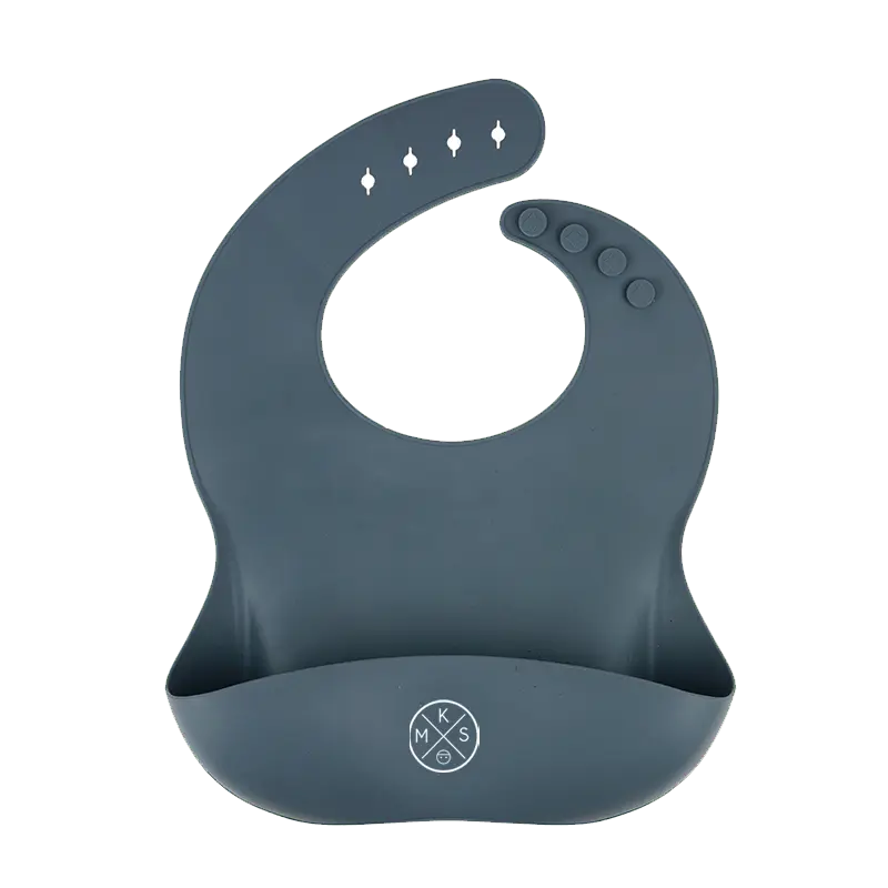 Silicone Pocket Bib in Grey A BIB by MKS Unbreakable, durable and low maintenance dinnerware by MKS Distribution LLC Gilbert Phoenix USA. Modern trendy minimalist design.