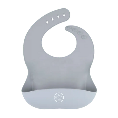 Silicone Pocket Bib in Light Grey A BIB by MKS Unbreakable, durable and low maintenance dinnerware by MKS Distribution LLC Gilbert Phoenix USA. Modern trendy minimalist design.
