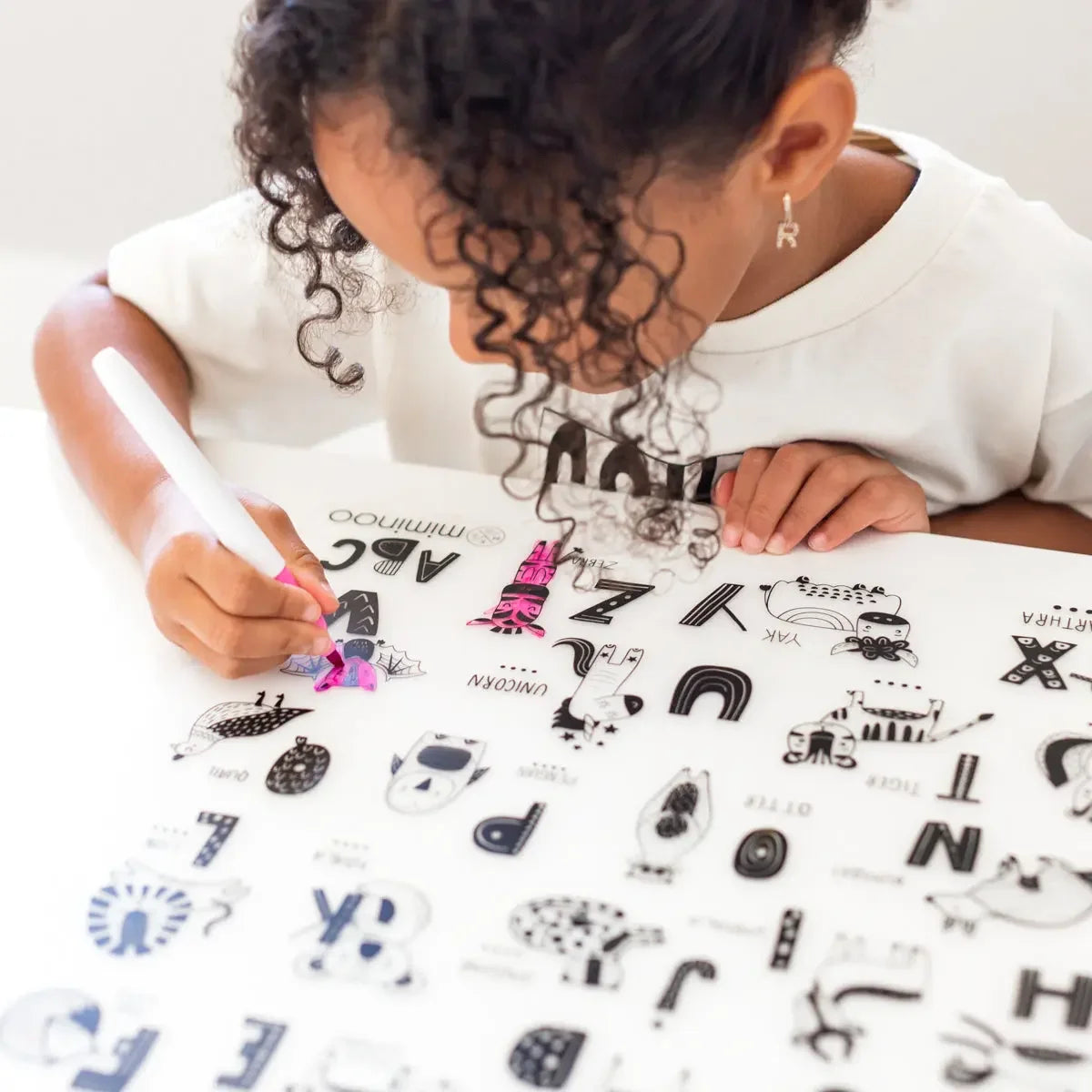 Silicone Reusable Coloring Mat & Markers Set - ABC Animals - MKS Miminoo