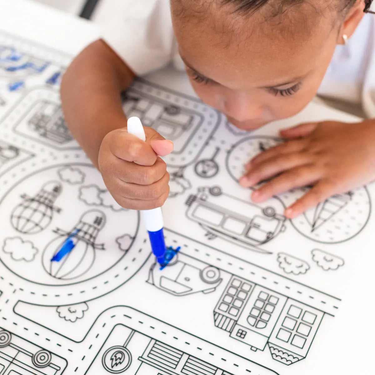 Silicone Reusable Coloring Mat & Markers Set - Roadmap - MKS Miminoo