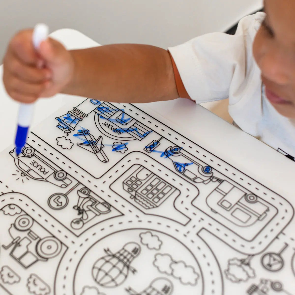 Silicone Reusable Coloring Mat & Markers Set - Roadmap - MKS Miminoo
