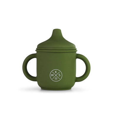 Silicone Sippy Cup with lid and handles Army Green - MKS Miminoo