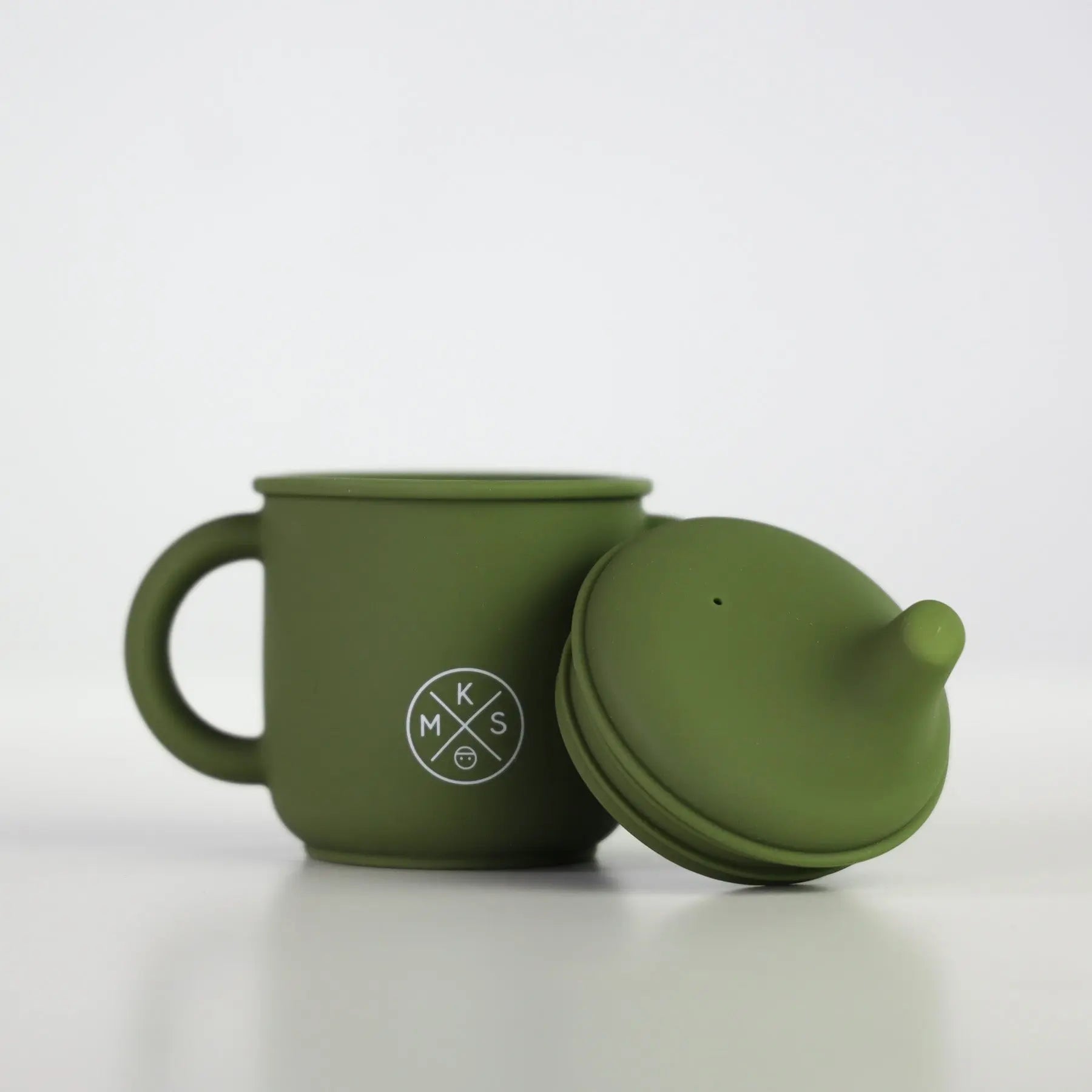Silicone Sippy Cup with lid and handles Army Green - MKS Miminoo