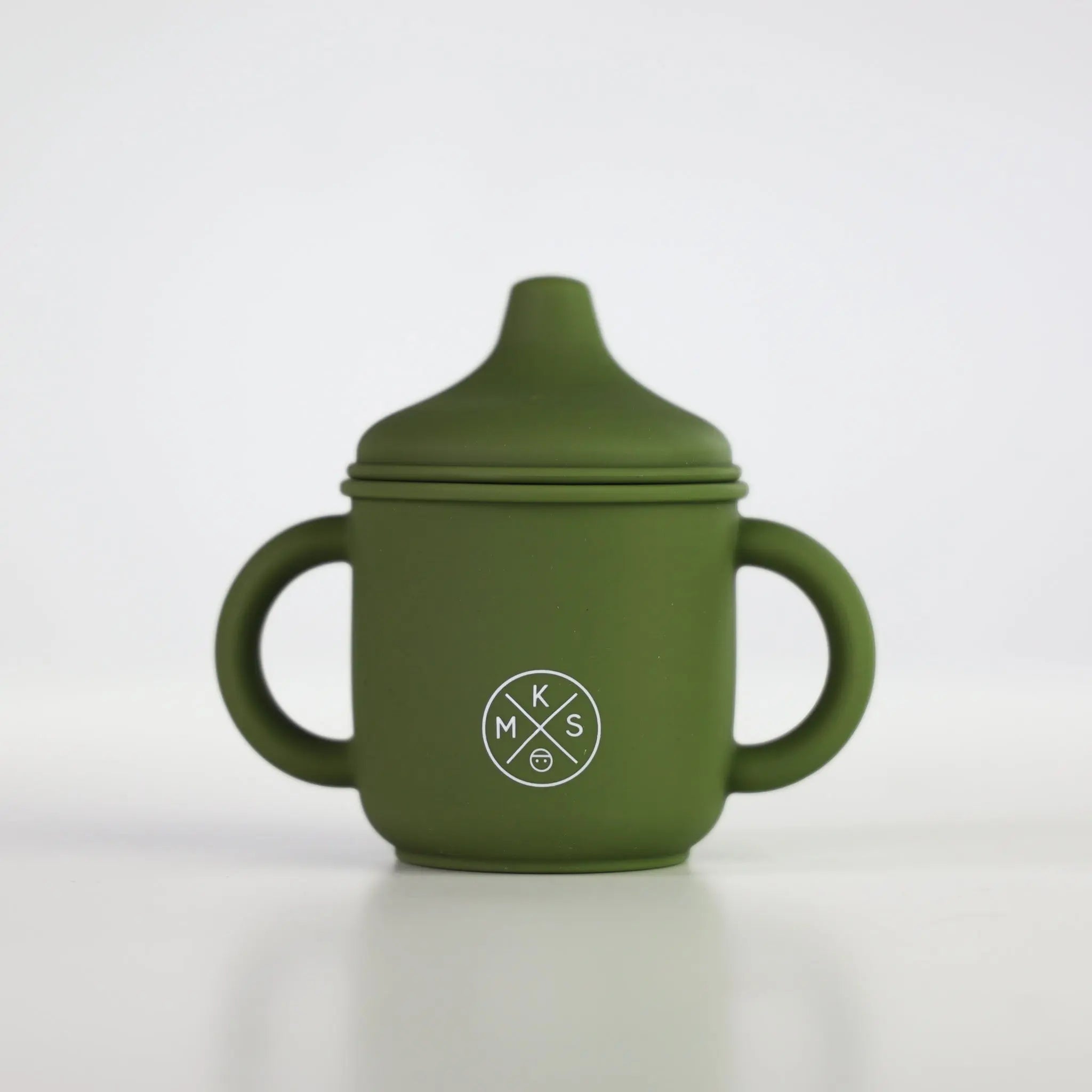 Silicone Sippy Cup with lid and handles Army Green - MKS Miminoo