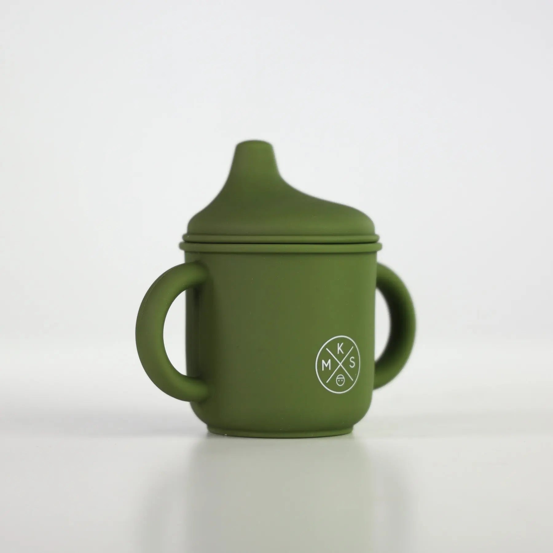 Silicone Sippy Cup with lid and handles Army Green - MKS Miminoo