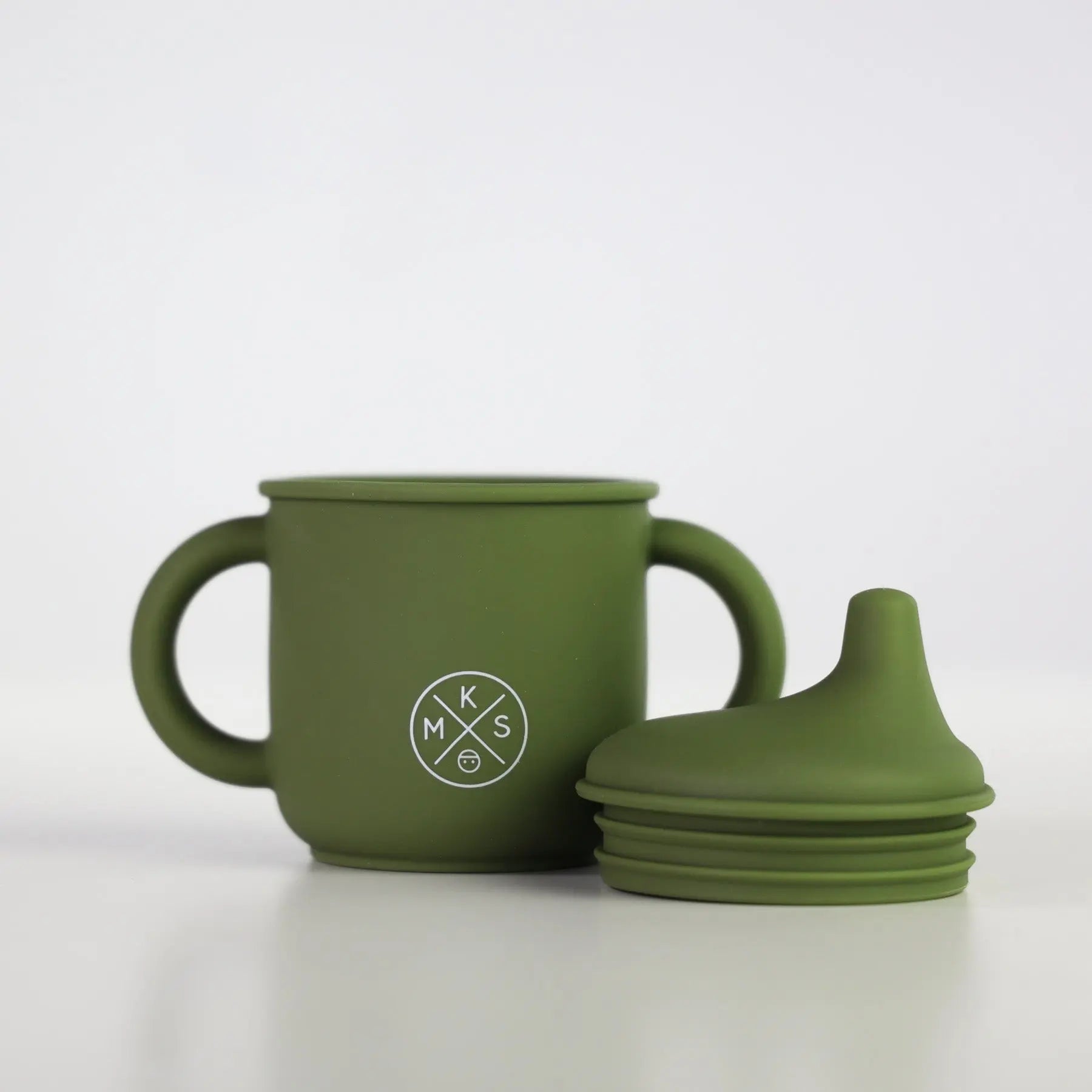 Silicone Sippy Cup with lid and handles Army Green - MKS Miminoo