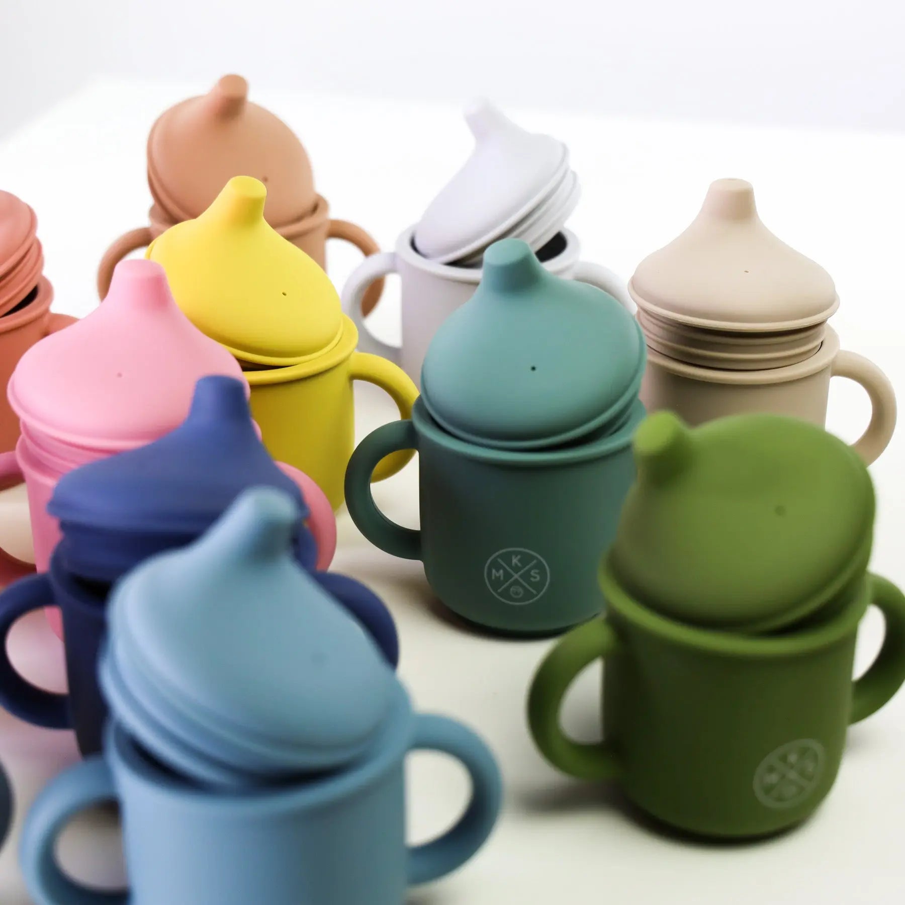 Silicone Sippy Cup with lid and handles Army Green - MKS Miminoo