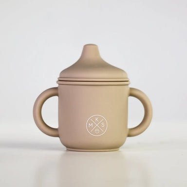 Silicone Sippy Cup with lid and handles Beige - MKS Miminoo