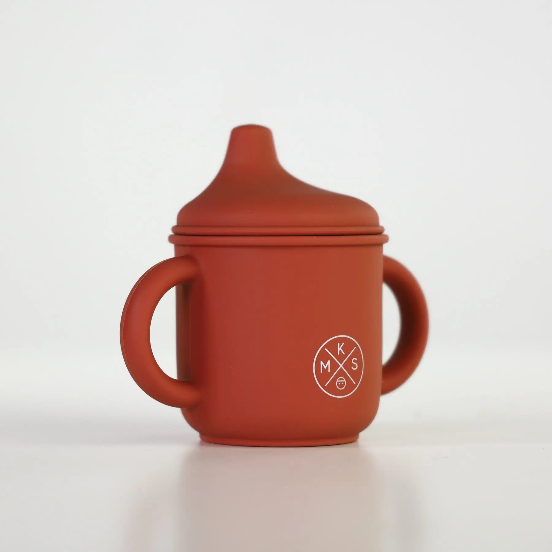 Silicone Sippy Cup with lid and handles Red Brick for little boys and girls  MKS Miminoo Arizona Unbreakable durable dinnerware for kids