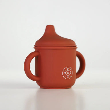 Silicone Sippy Cup with lid and handles Red Brick for little boys and girls  MKS Miminoo Arizona Unbreakable durable dinnerware for kids