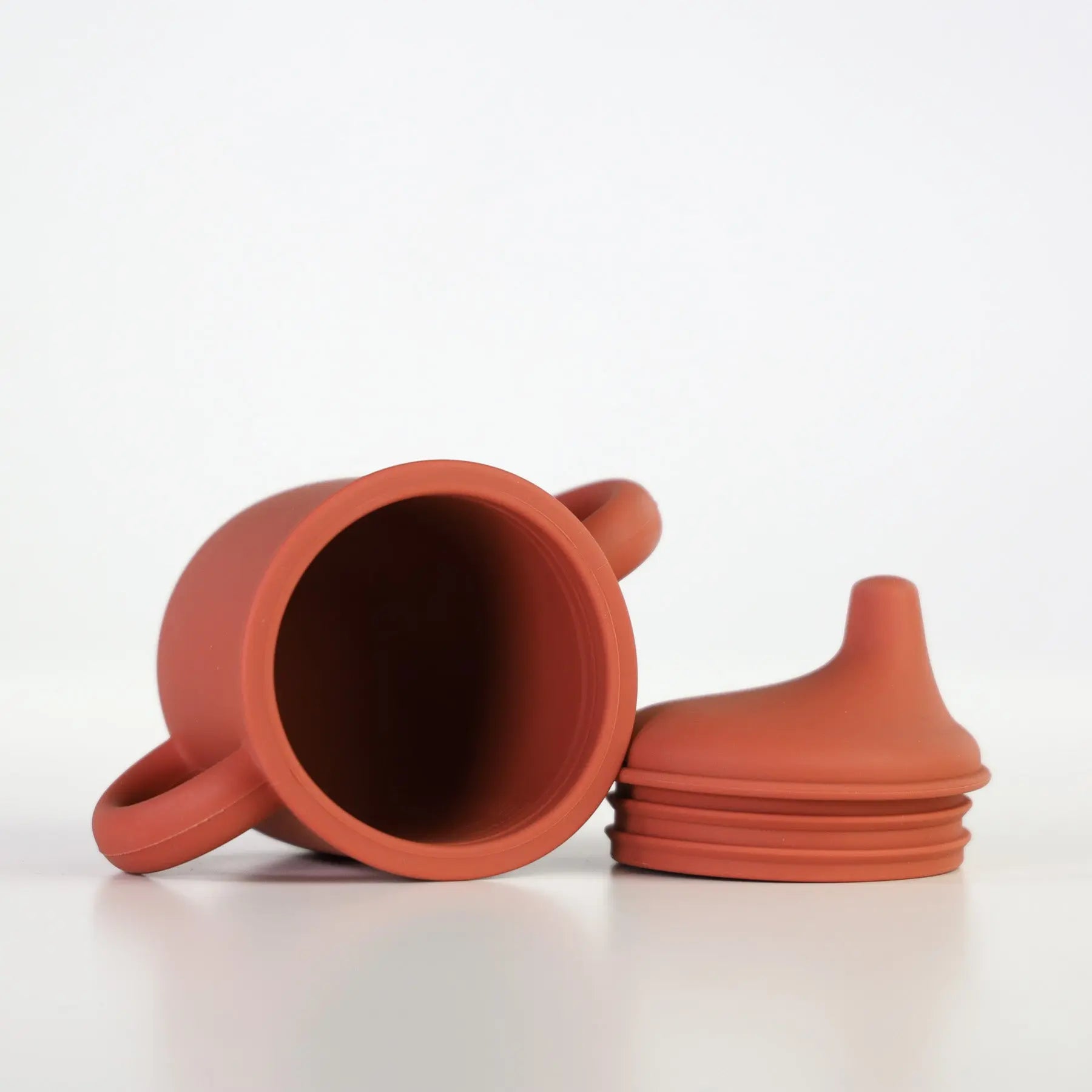 Silicone Sippy Cup with lid and handles Red Brick for little boys and girls  MKS Miminoo Arizona Unbreakable durable dinnerware for kids