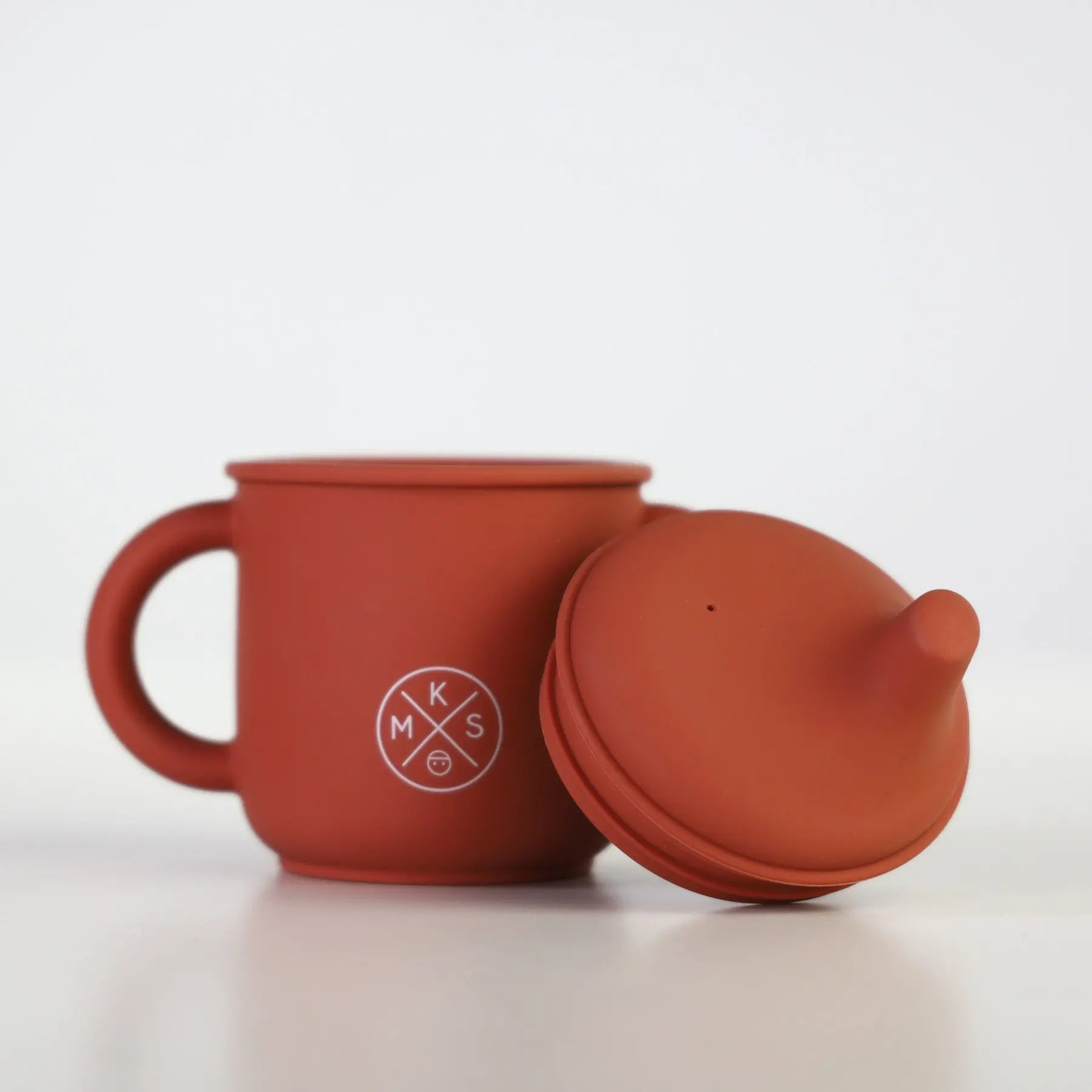 Silicone Sippy Cup with lid and handles Red Brick for little boys and girls  MKS Miminoo Arizona Unbreakable durable dinnerware for kids