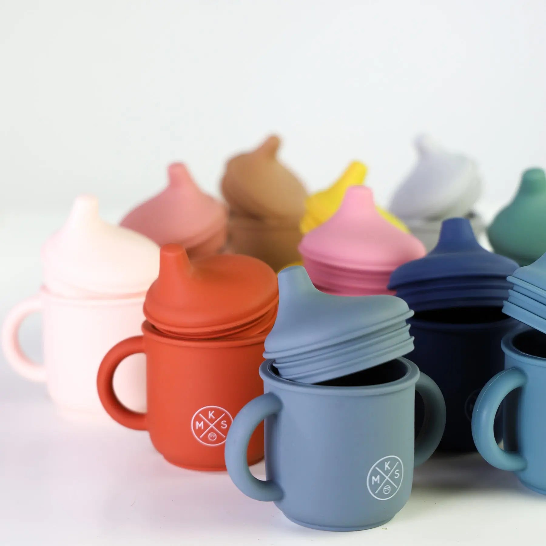 Silicone Sippy Cup with lid and handles Red Brick for little boys and girls  MKS Miminoo Arizona Unbreakable durable dinnerware for kids