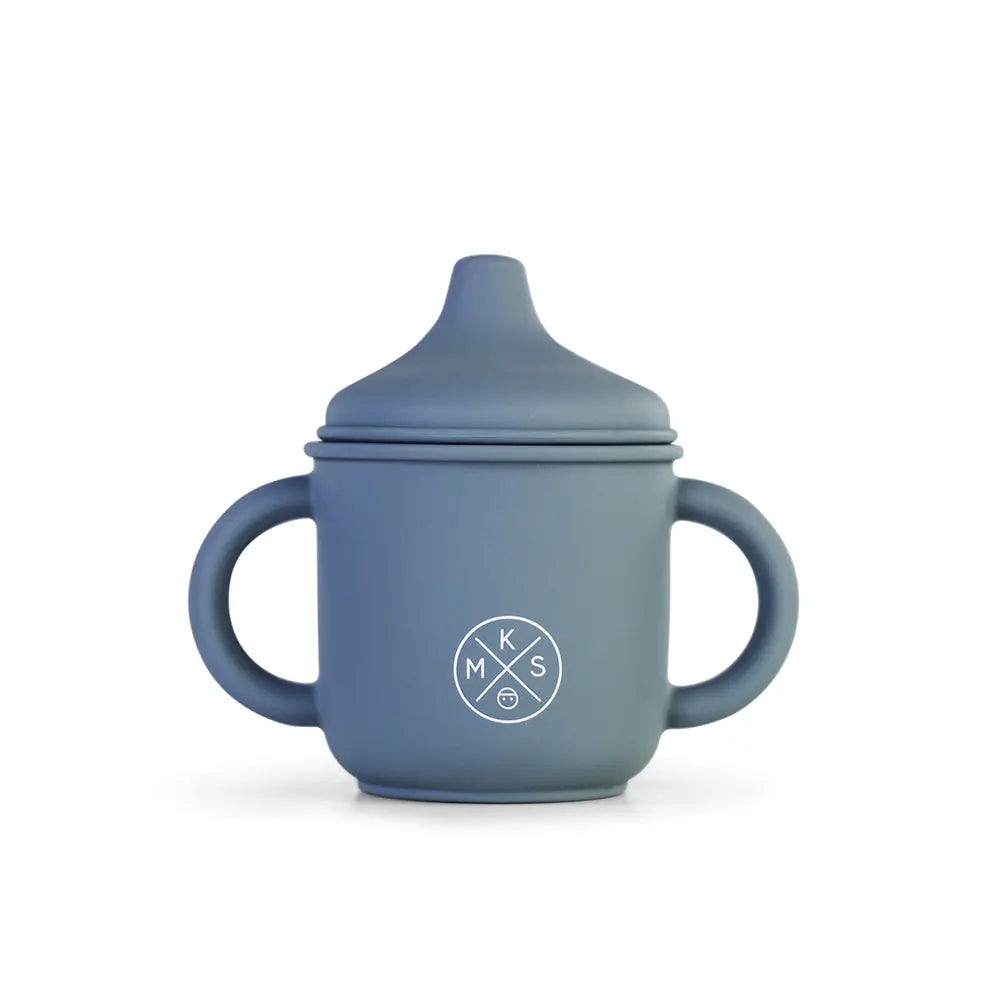 Silicone Sippy Cup with lid and handles Charcoal - MKS Miminoo