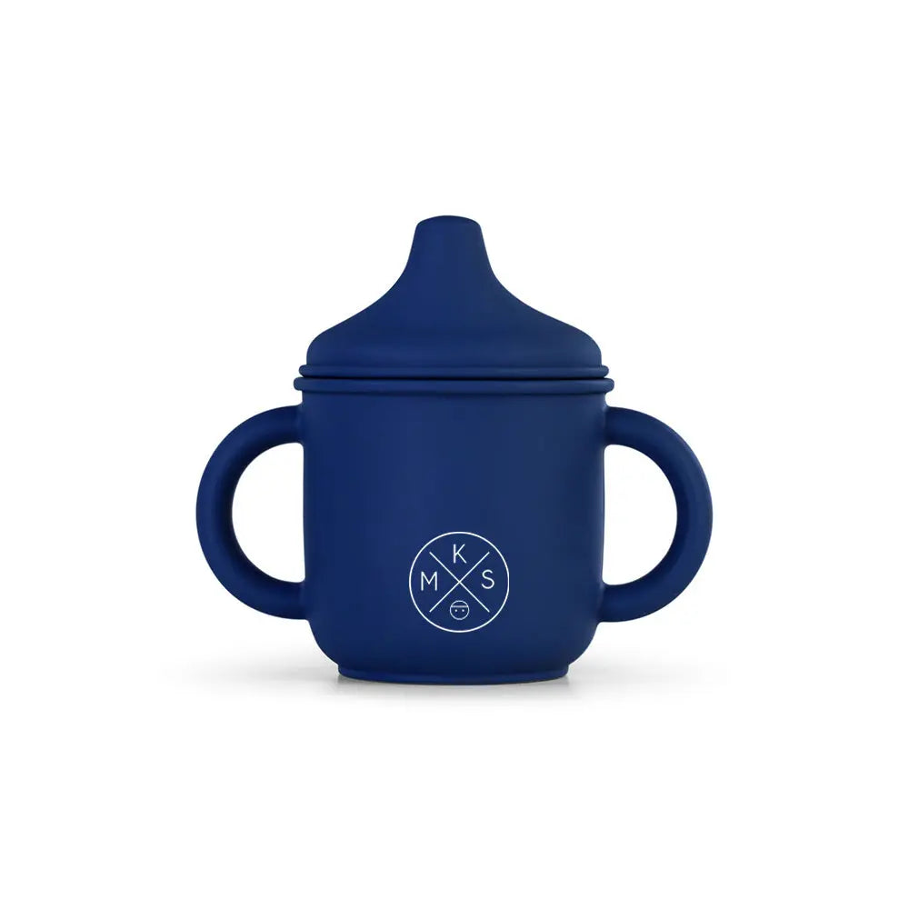 Silicone Sippy Cup with lid and handles Navy - MKS Miminoo