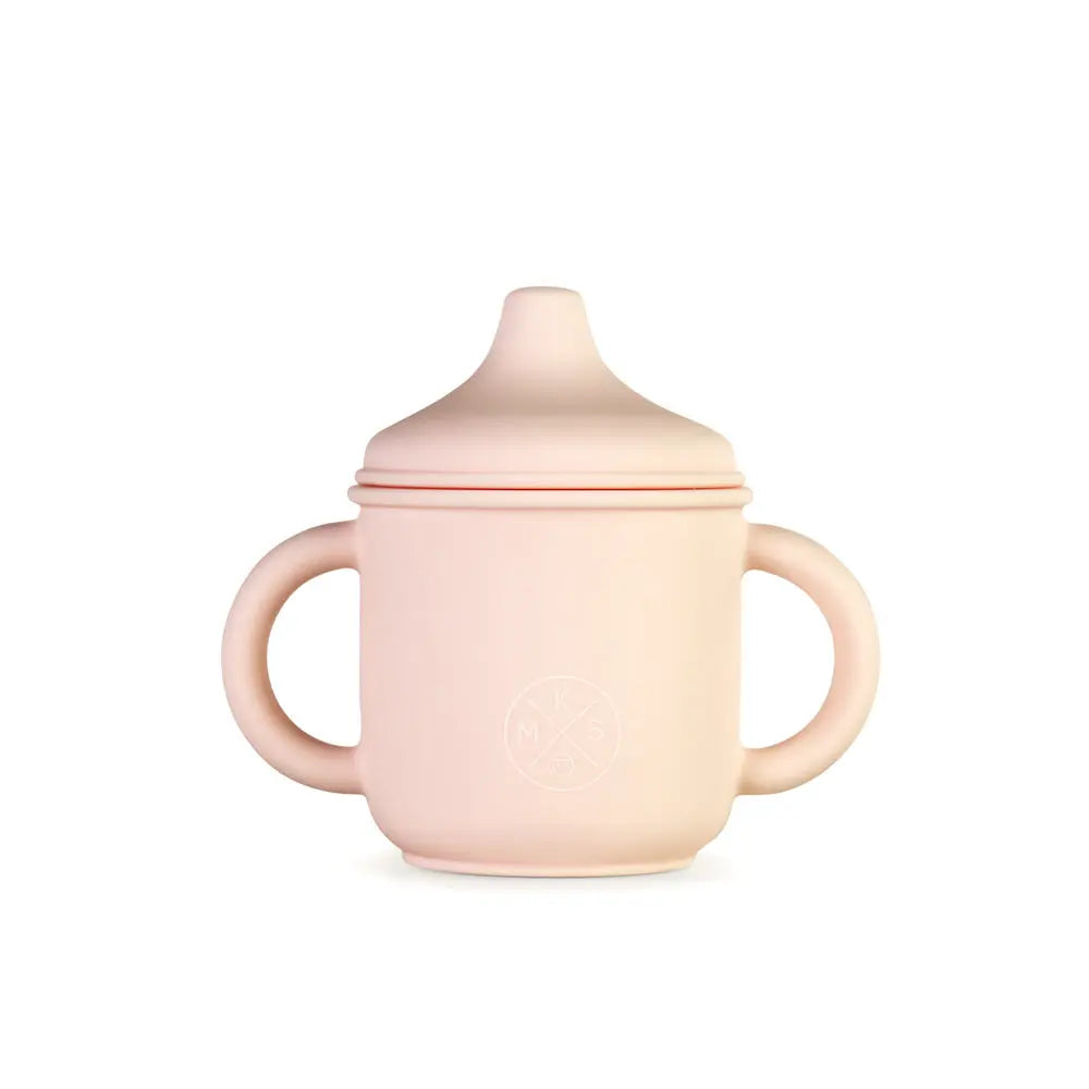 Silicone Sippy Cup with lid and handles Soft Pink - MKS Miminoo