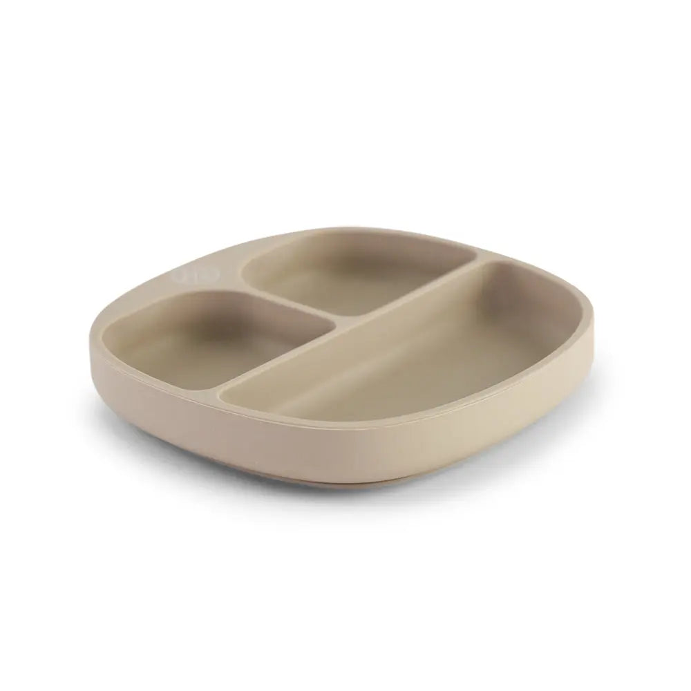 Silicone suction kids plate w/ dividing sections Beige - MKS Miminoo