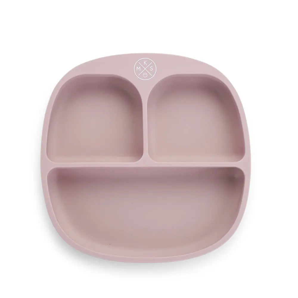 Silicone suction kids plate w/ dividing sections Lilac - MKS Miminoo