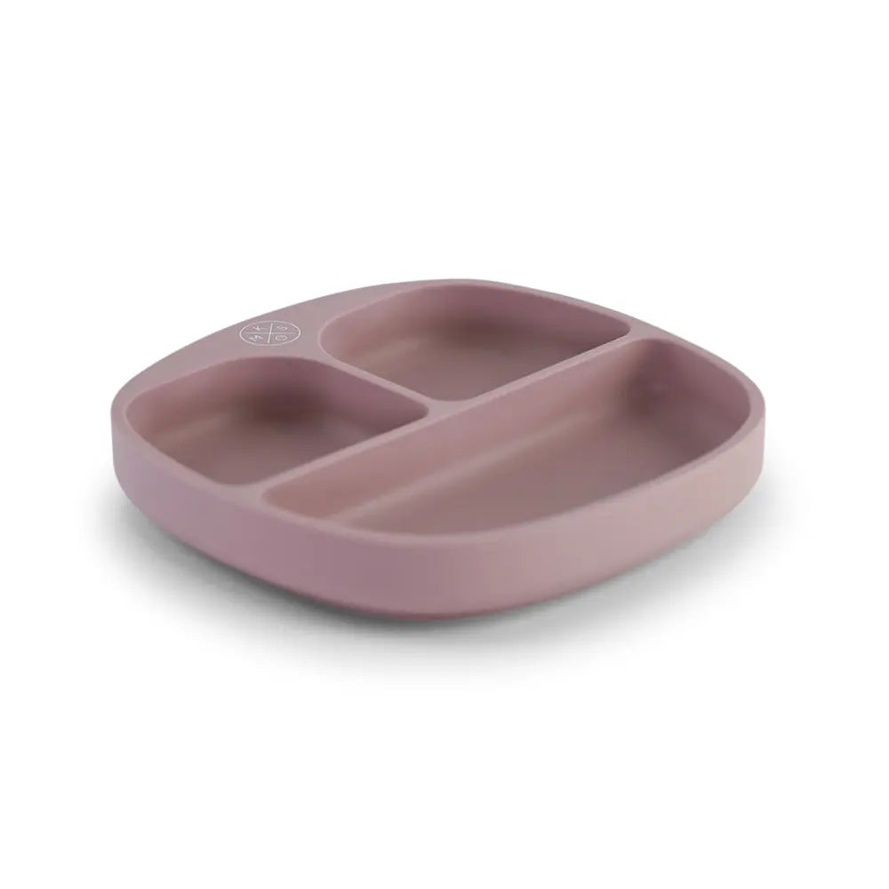 Silicone suction kids plate w/ dividing sections Lilac - MKS Miminoo