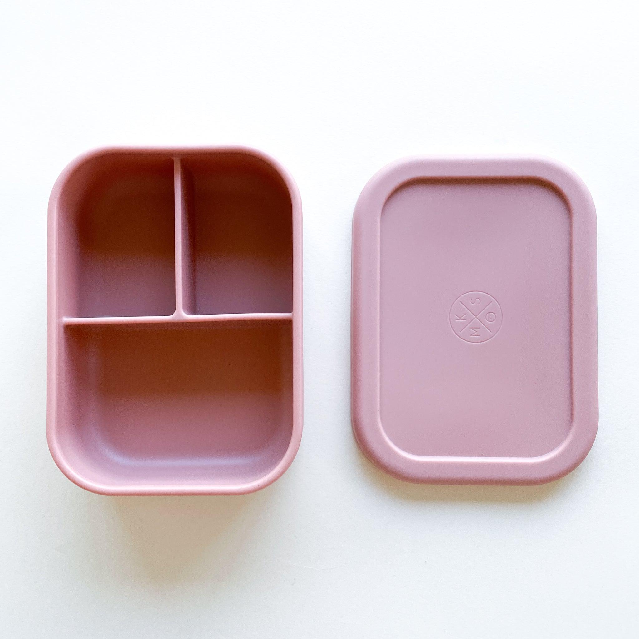 1pc Silicone Lunch Box, Minimalist Solid Color Pink Lunch Box For