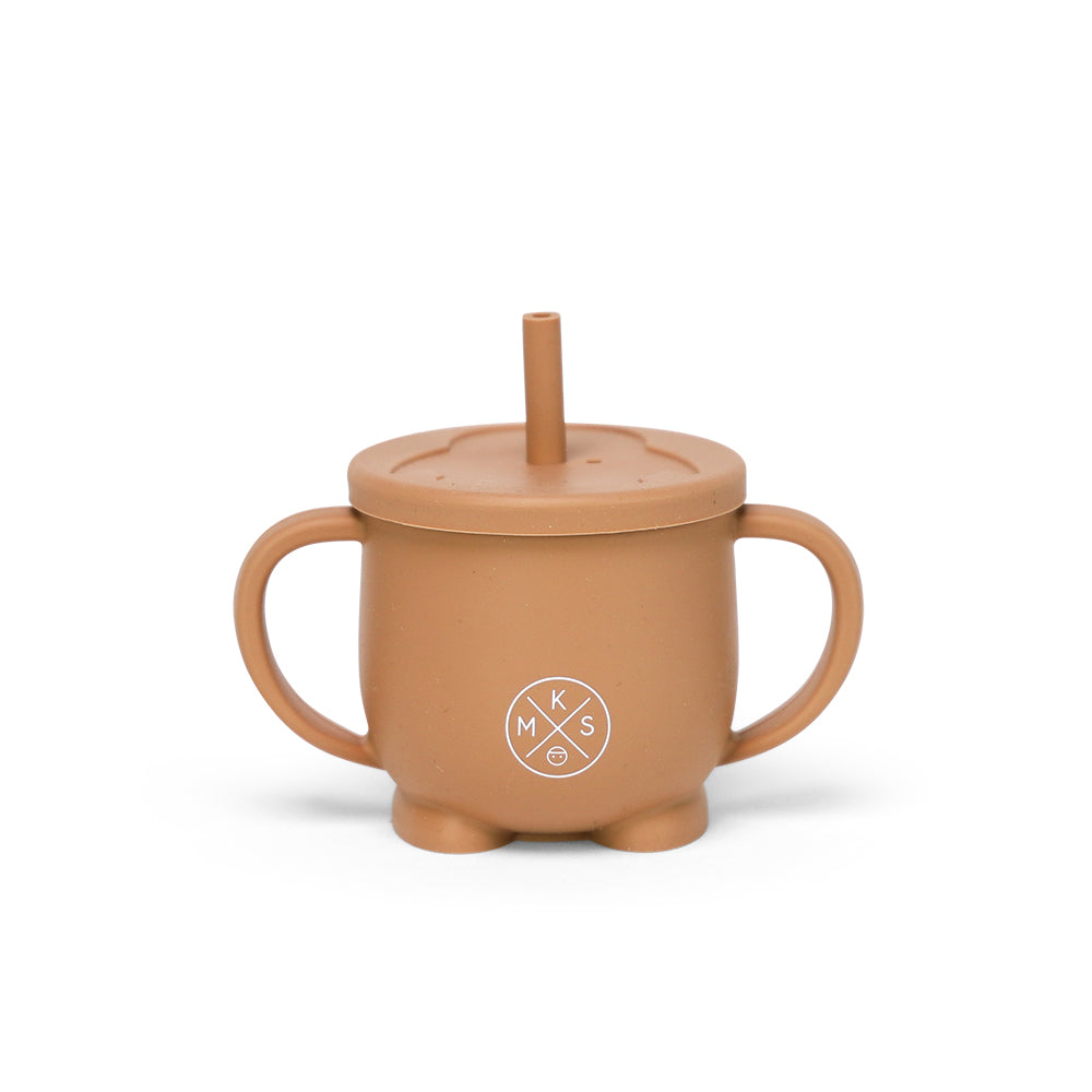 Penguin Silicone Straw Cup Taupe