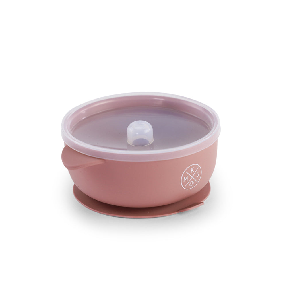 Silicone Bowl with lid - Dusty Pink