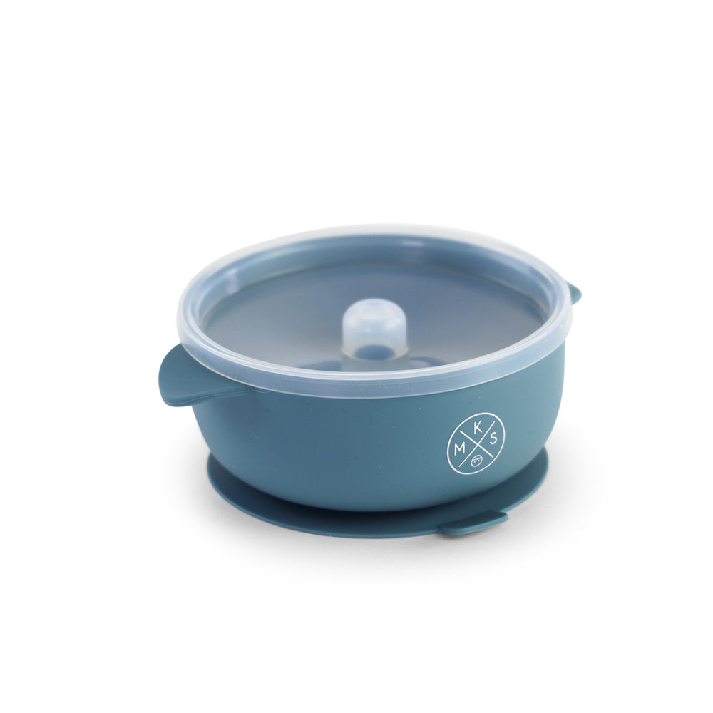 Silicone Bowl with lid - Petrol