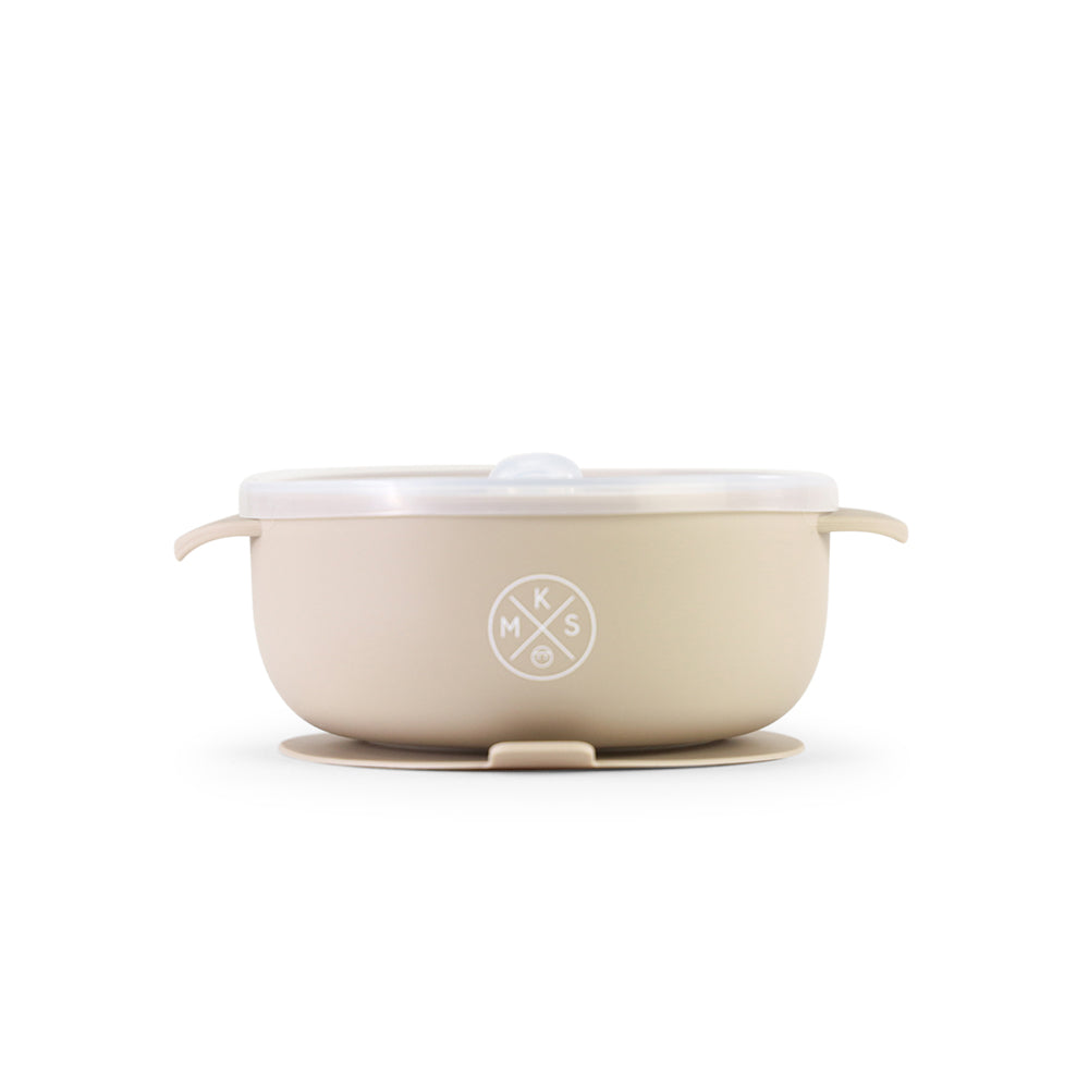 Silicone Bowl with lid - Beige